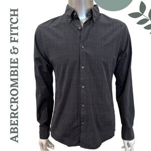 Abercrombie & Fitch Men’s Charcoal Button-Up Shirt Super Slim Fit – Size Medium